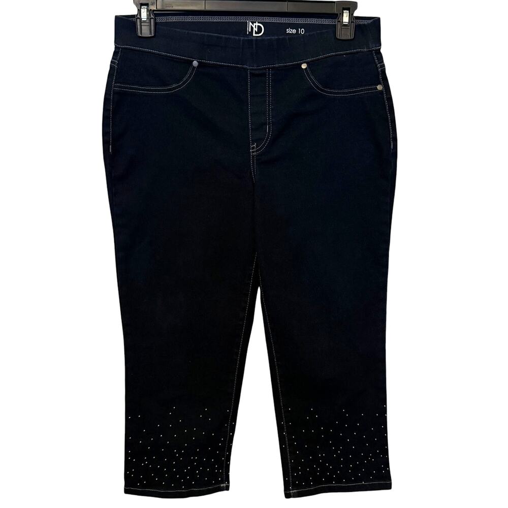 New Directions Capri Crop Jeans Silver Studded Size 10